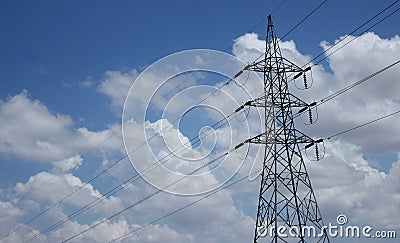 Single Electricity poles Stock Photo
