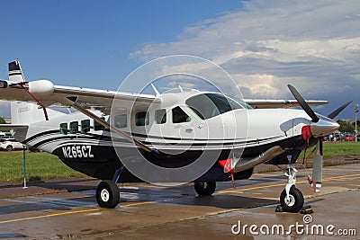 Single-engine turboprop aircraft Cessna GRAND CARAVAN at the Int Editorial Stock Photo