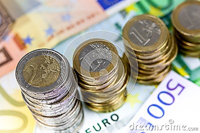 Single European currency decreasing Stock Photo