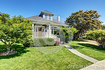 Single-family American craftsman house exterior. Stock Photo