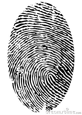 Single fingerprint Cartoon Illustration