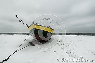 Single fishing boat Stock Photo