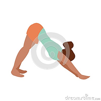 Single fitness classes. meditation Vector Illustration