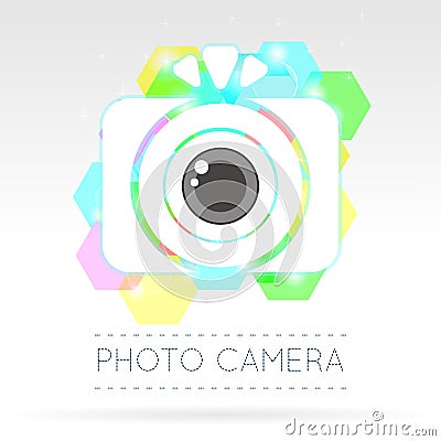 Single Flat Photo Camera Icon Vector Illustration