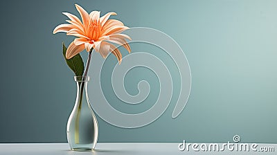 Single flower in a vase with minimalist background Stock Photo