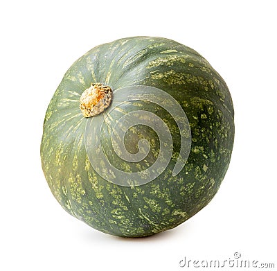 Single fresh kabocha or green Japanese pumpkin isolated on white background with clipping path Stock Photo