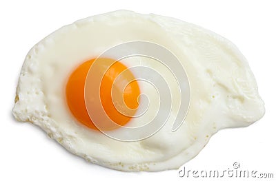 Single fried egg isolated Stock Photo