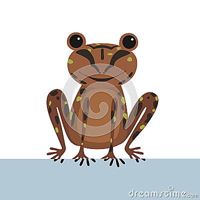 Single frog with brown skin illustration Vector Illustration