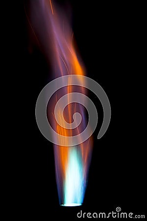 Single gas jet flame Stock Photo