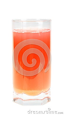 Single glass with orange fruit-juice Stock Photo