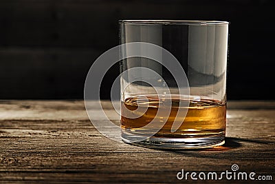 Single Glass of Straight Bourbon Stock Photo