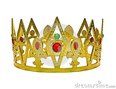 Single gold crown with gems Stock Photo