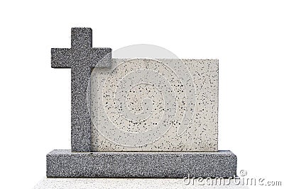 Single grave stone (Clipping path) Stock Photo