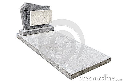 Single grave stone cut out Stock Photo