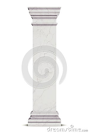 Single greek column isolated on white Stock Photo