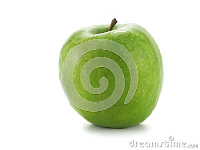 Single green apple Stock Photo