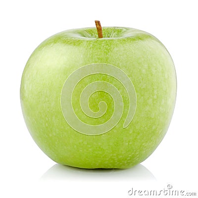 Single Green Apple isolated on a white Stock Photo