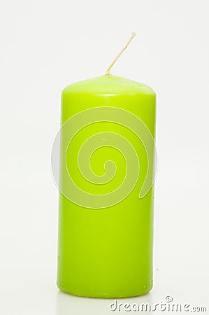 A candle on white background Stock Photo