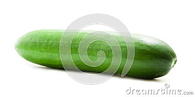 Single Green Cucumber Stock Photo