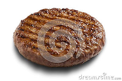 Single Grilled Beef Burger Stock Photo