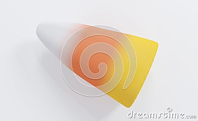 Single Halloween Candy Corn on a white background. Traditionally given out as a treat on Halloween for minimal idea creative Cartoon Illustration