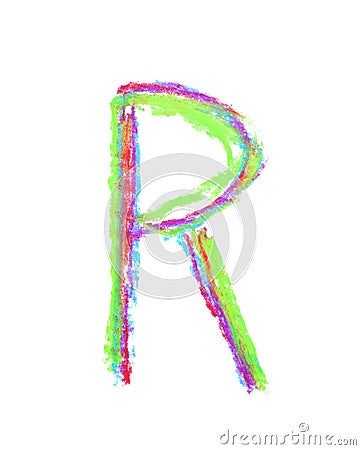 Single hand drawn letter isolated Stock Photo