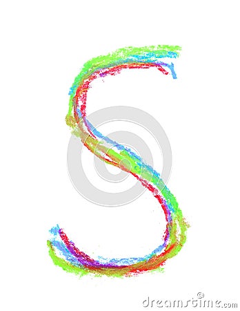 Single hand drawn letter isolated Stock Photo