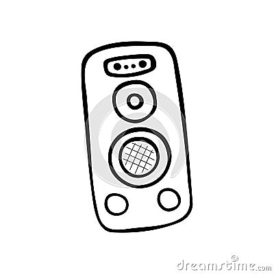 Single hand-drawn Studio Speaker icon. Musical symbol. Vector Vector Illustration