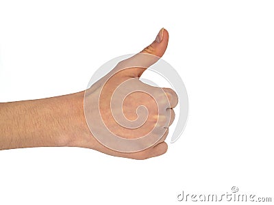 Single hand with thumb up Stock Photo