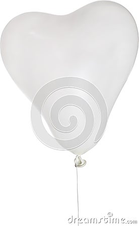 Single heart shape balloon isolated on white Vector Illustration