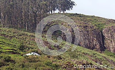 A single house on a moutain Stock Photo