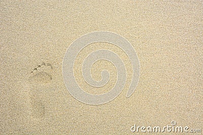 Single human footprint on the beach sand Stock Photo