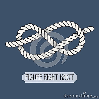 Single illustration of nautical knot. Vector Illustration