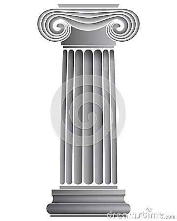 Single Ionic Column Vector Illustration