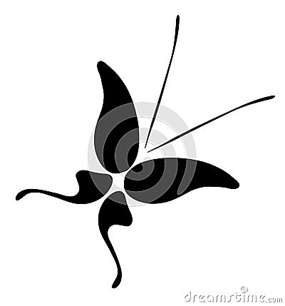 Single isolated butterfly Vector Illustration