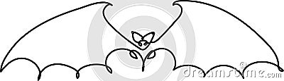 Single line bat Vector Illustration