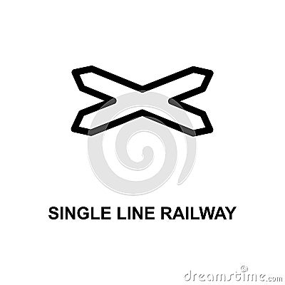 single line railway sign icon. Element of railway signs for mobile concept and web apps. Detailed single line railway sign icon ca Stock Photo