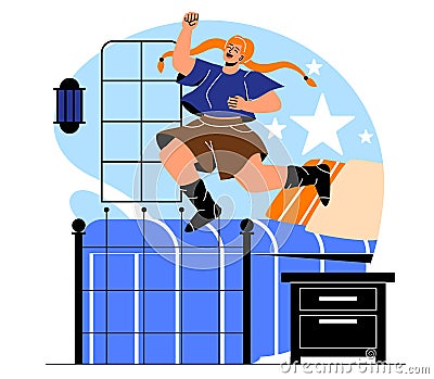 Single living alone Vector Illustration