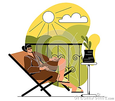 Single living alone Vector Illustration