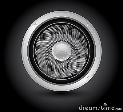 Single loudspeaker, acoustic woofer Vector Illustration
