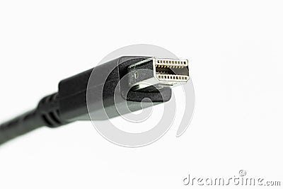 Male micro hdmi output isolated on white background Stock Photo