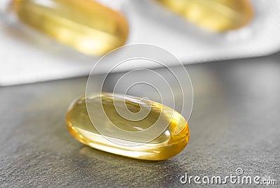 Single medical pill closeup Stock Photo