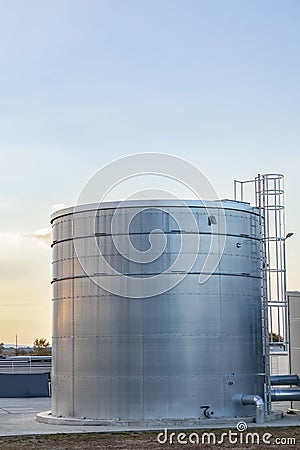 Single metal storage tank Stock Photo