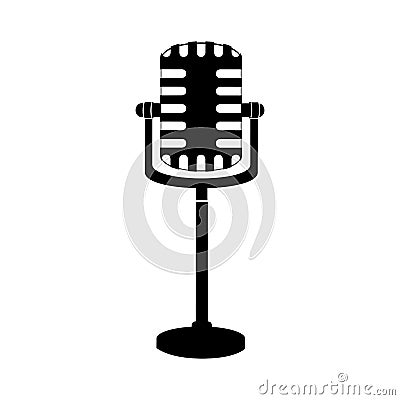 Single microphone icon image Vector Illustration