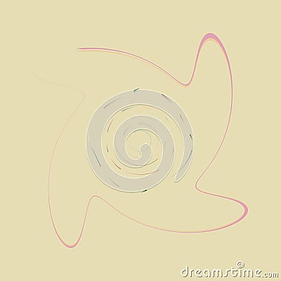Single mottled, multi-color and colorful spiral, swirl, twirl element. Twisted cyclic, circular and radial, radiating whorl, Vector Illustration