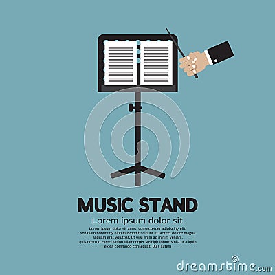 Single Music Stand With Conductor Vector Illustration