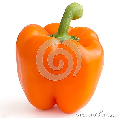 Single orange bell pepper Stock Photo