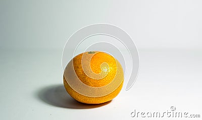 The single orange isolation. Stock Photo