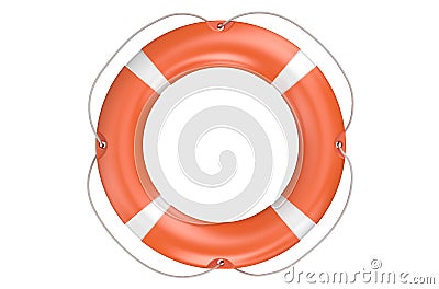 Single orange lifebuoy closeup Stock Photo