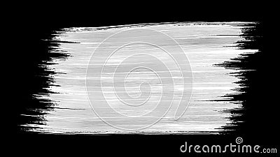 Single paint brush stroke black and white alpha background texture element Stock Photo